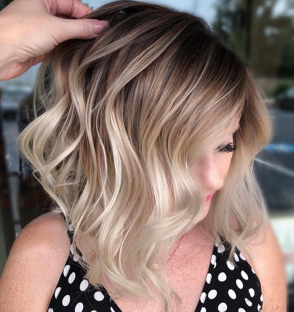 Bronde Ombre Balayage Lob voor fijn haar