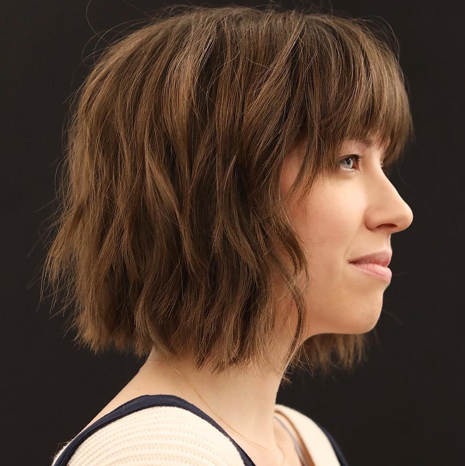 Getextureerde Choppy Bob met Bangs