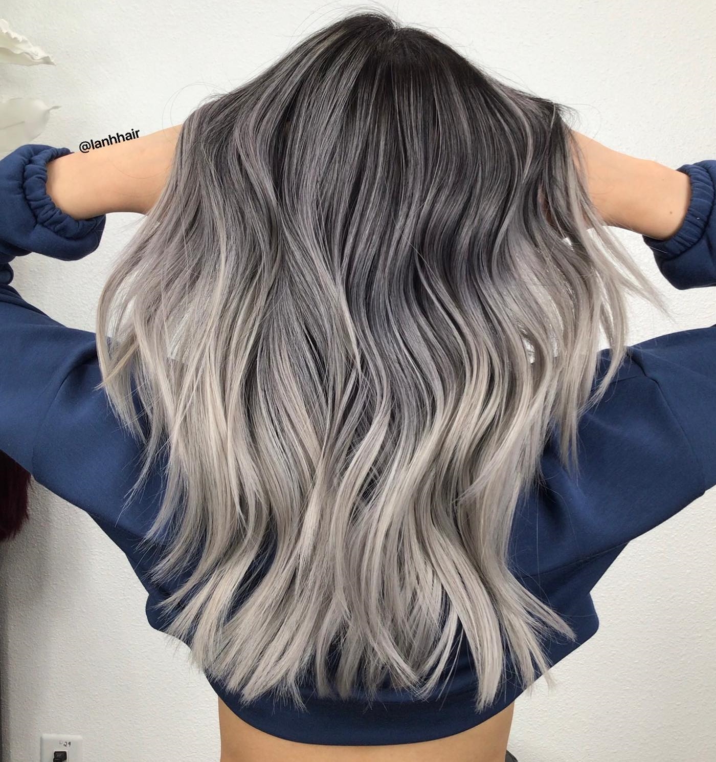 Lange Ash Ombre Haarkleur