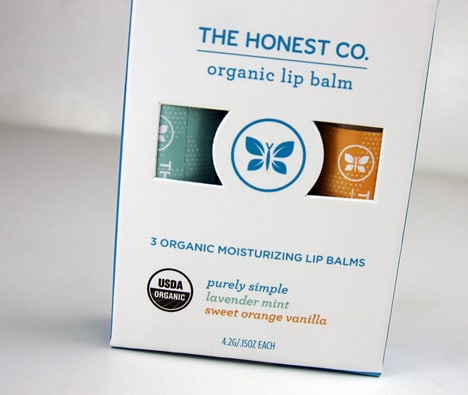 The Honest Company Organic Lip Balm Trio verpakking