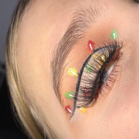 Interessante kerstverlichting Oogmake-up