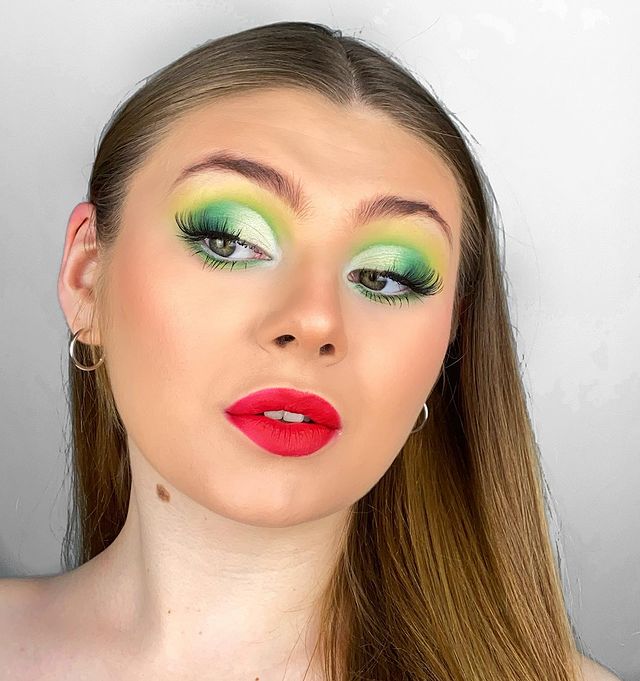 Neon Groene Kerst Make-up