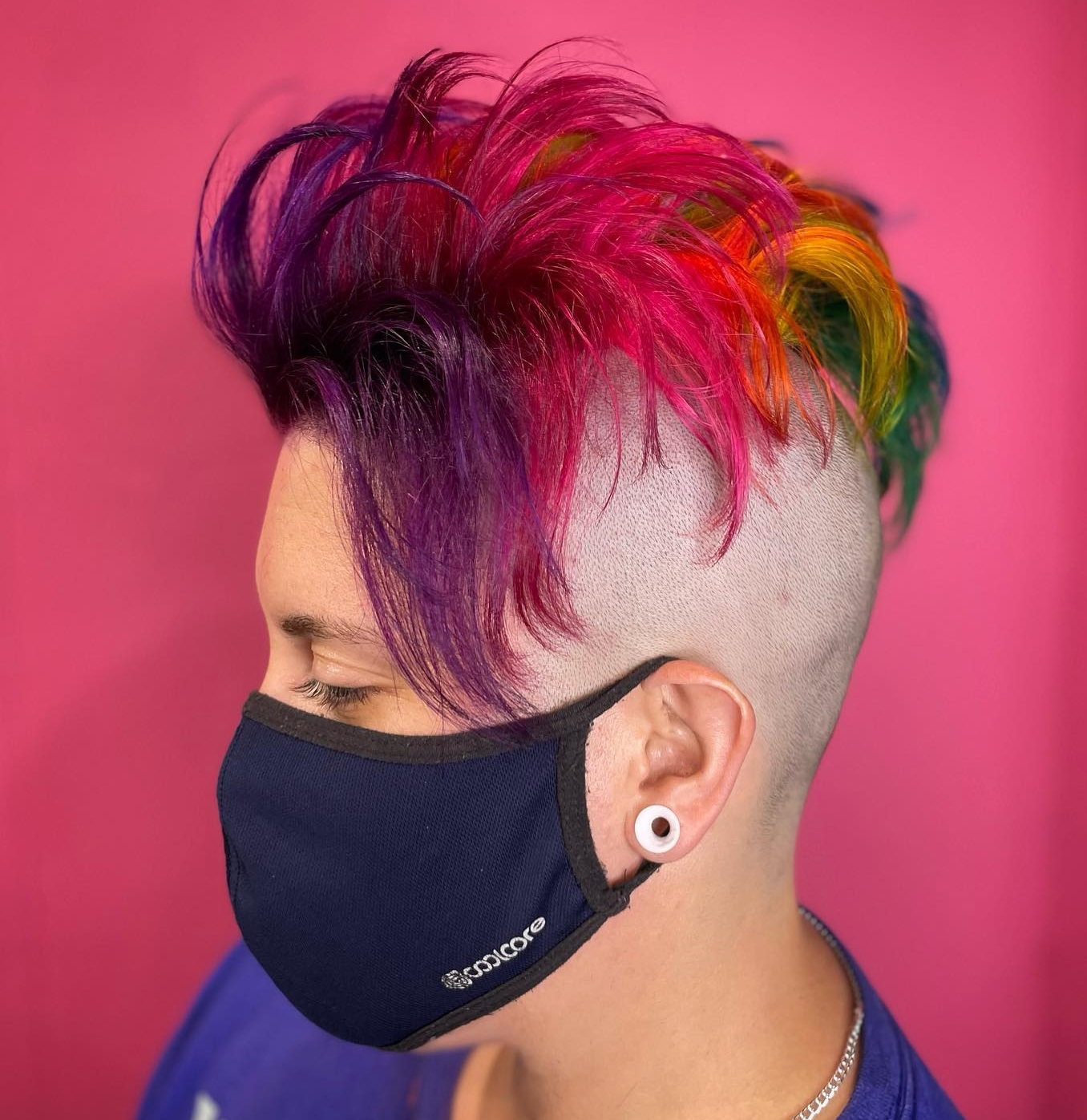 Regenboog Fauxhawk Pixie Undercut