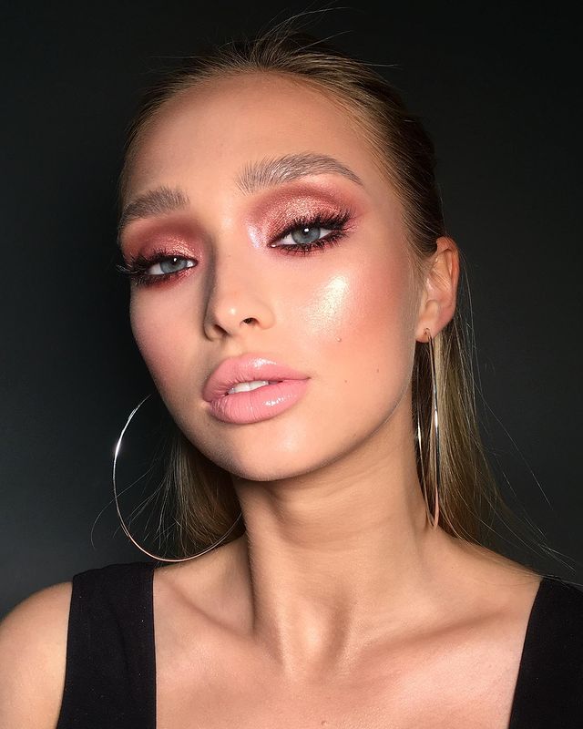 roségouden make-up look