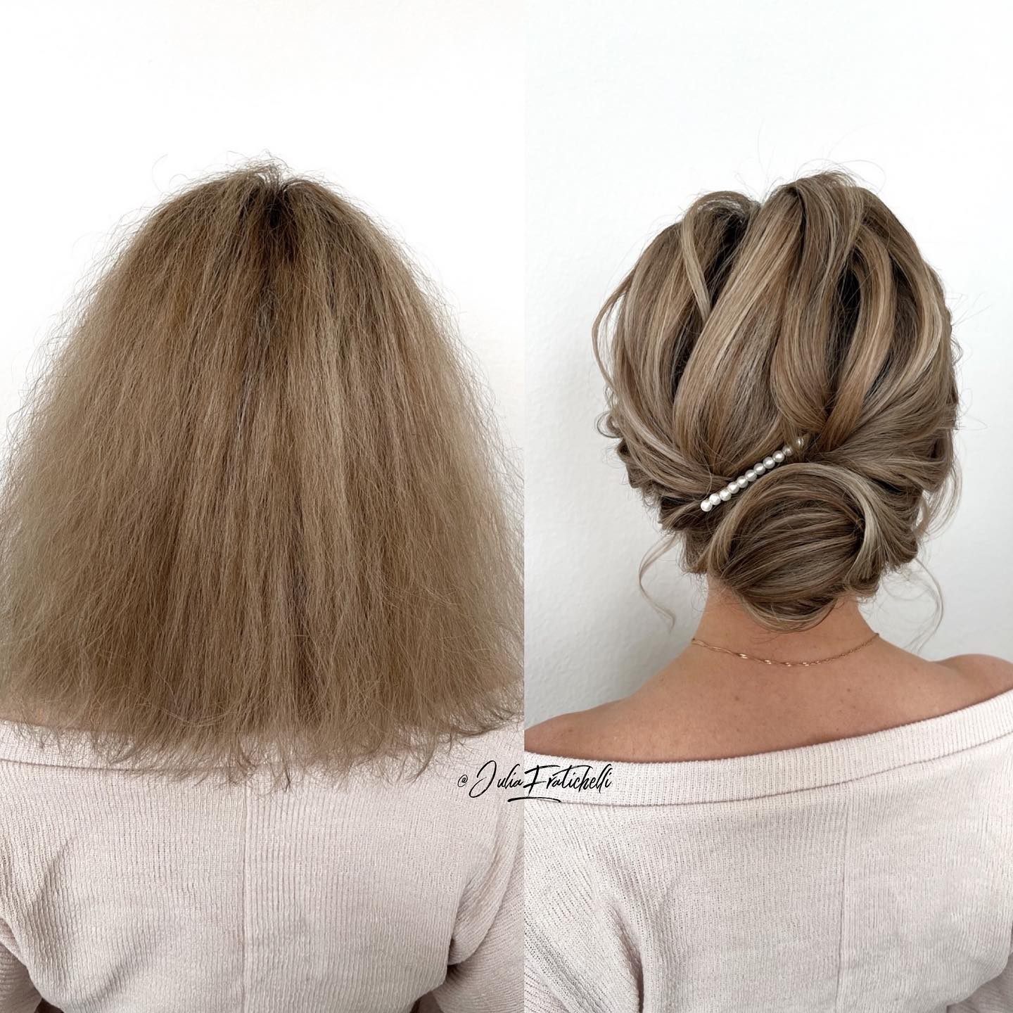 Medium Lengte Blonde Bruiloft Kapsel