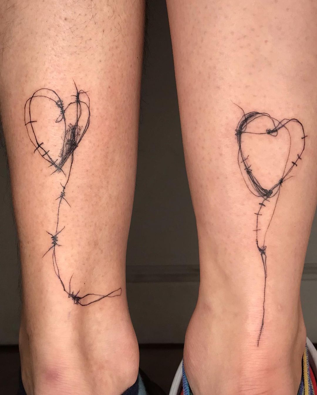 Paar Tattoo Hart Ontwerp symboliseert liefde en genegenheid