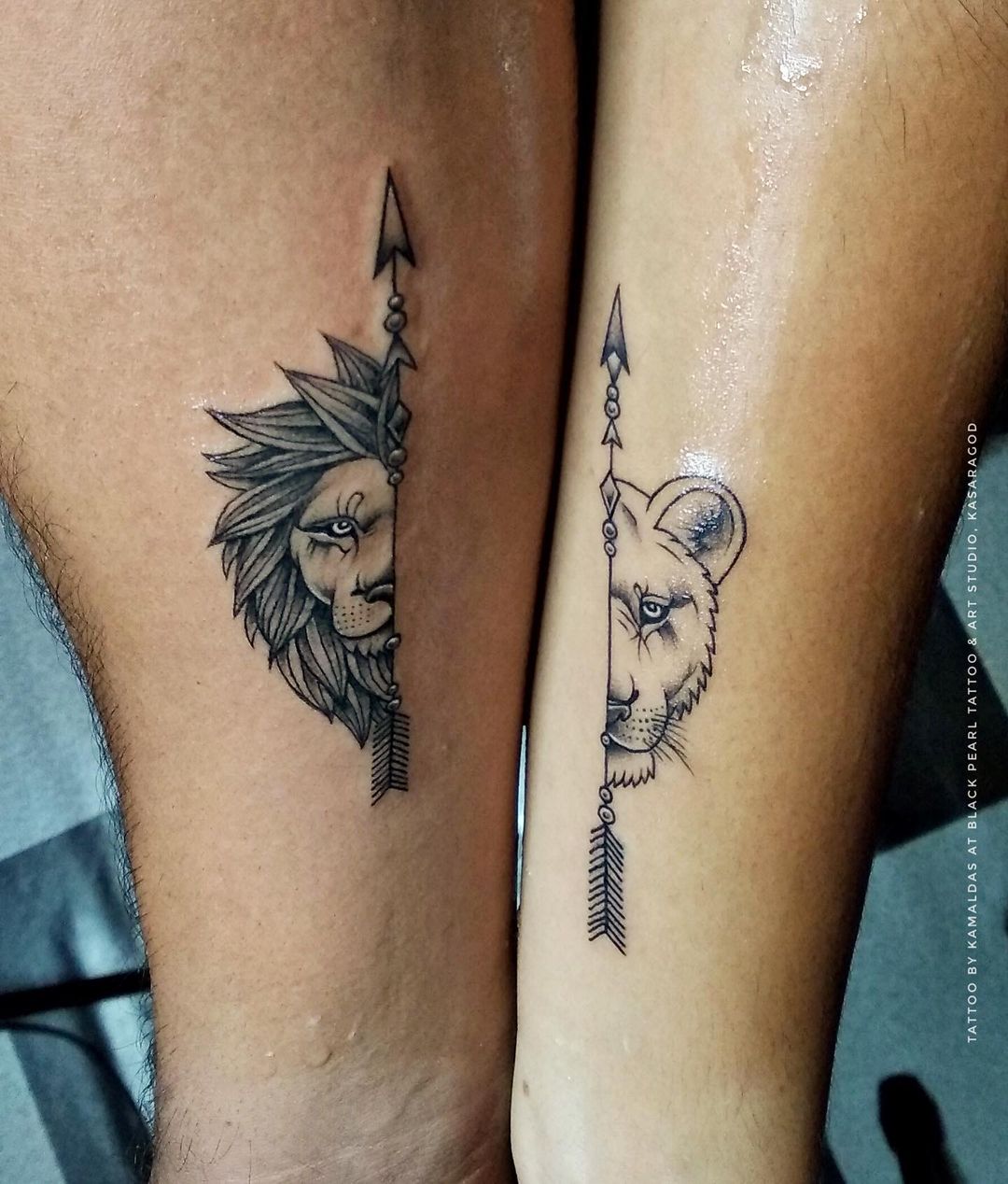 Lion Couple Tattoo Ontwerp voor een felle look