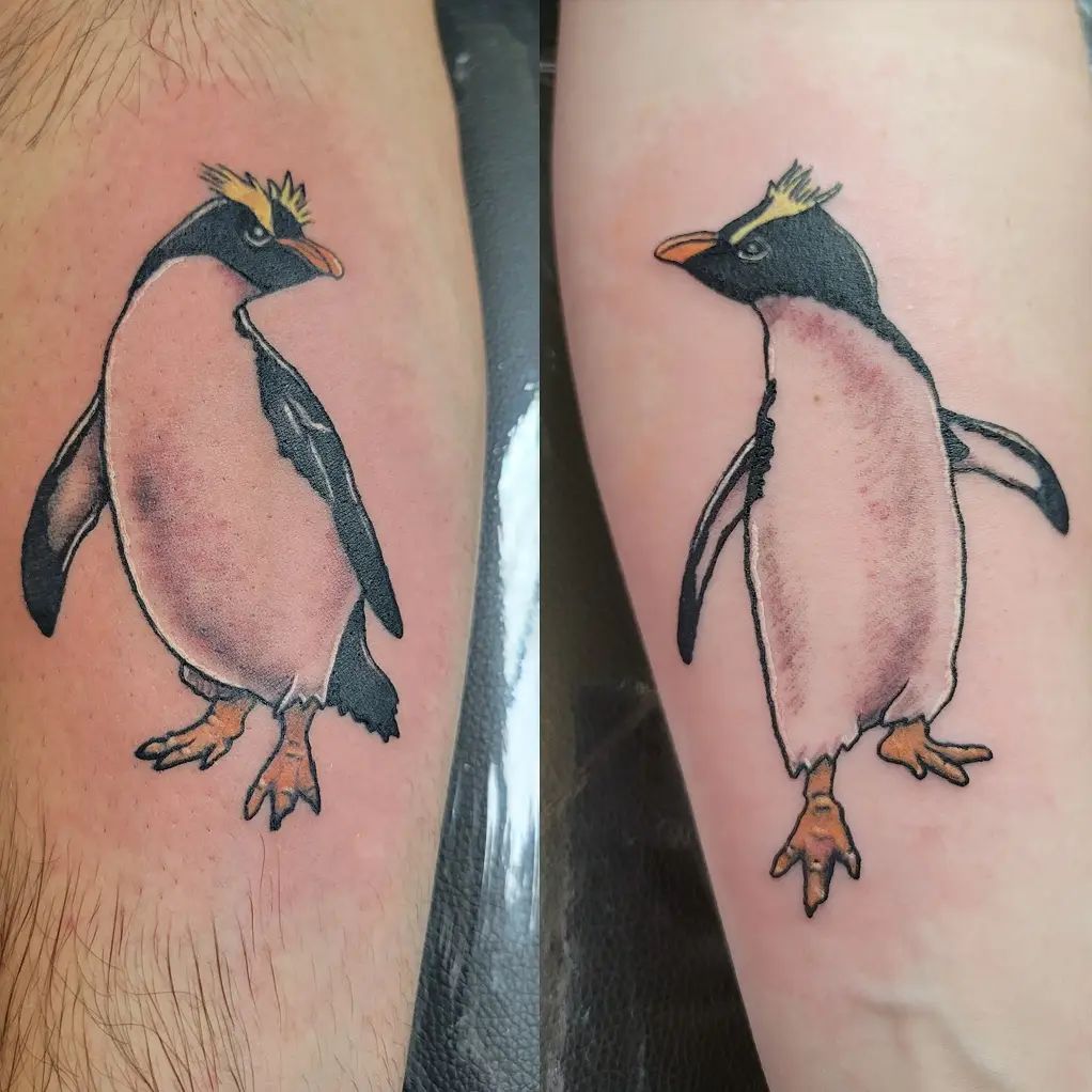 Leuke Pinguïn Paar Tattoo Design