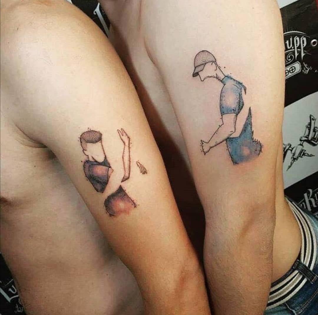 Trotse Gay Couple Tattoo Stijl