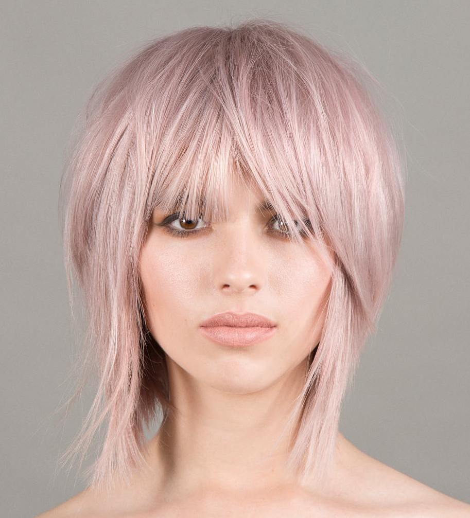 Volumineuze Tousled Pastel Roze Lob