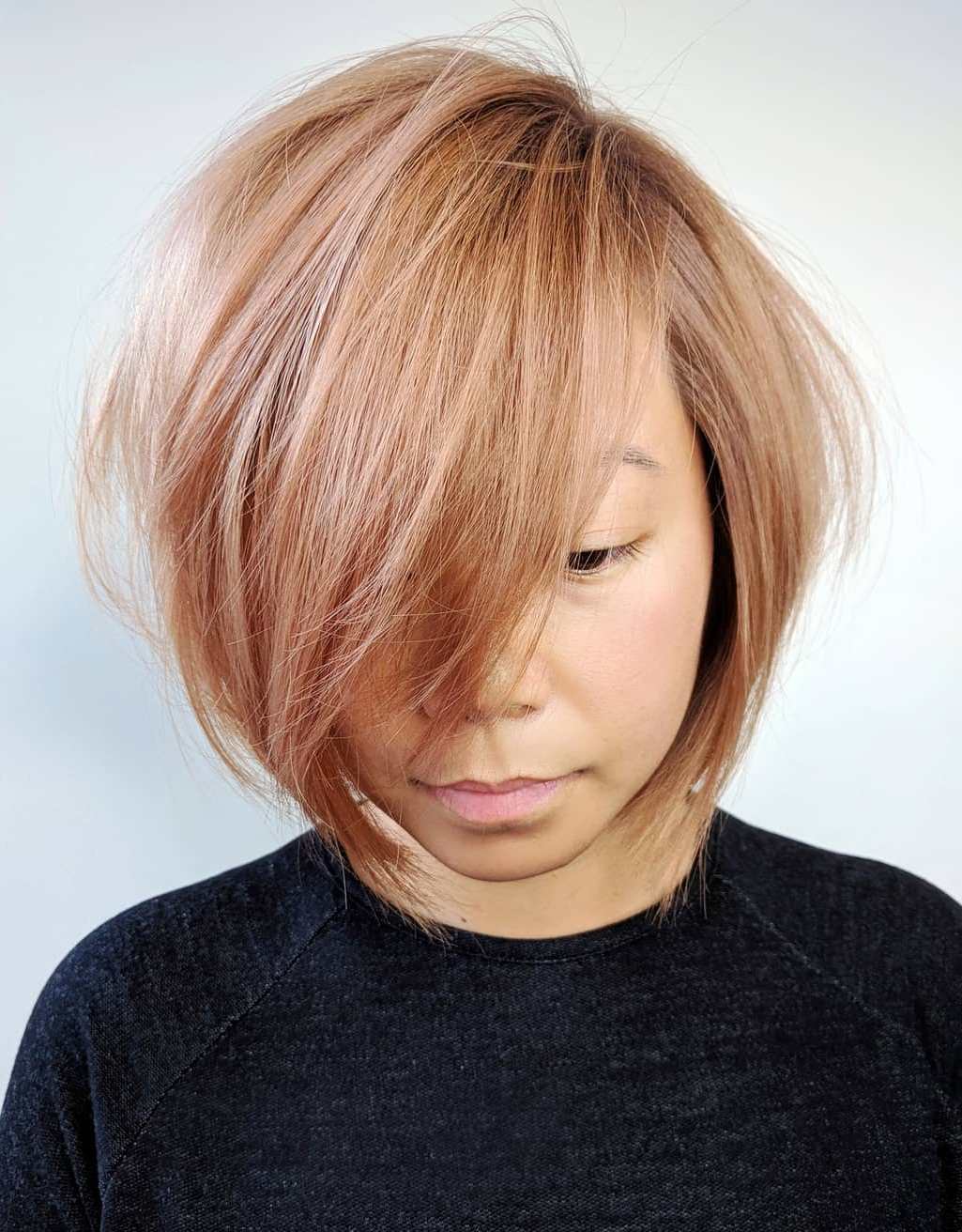 Tousled Rose Gold Bob Kapsel