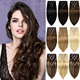 ROSEBUD Clip in Hair Extensions Echt Menselijk Haar 7 Stks 16Clips 10Inch 110g Natuurlijke Dikke Haar...