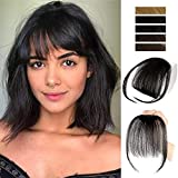 MORICA Clip in Bangs voor Vrouwen 100% Human Hair Extensions Wispy Bangs Fringe met Tempels Haarstukken...