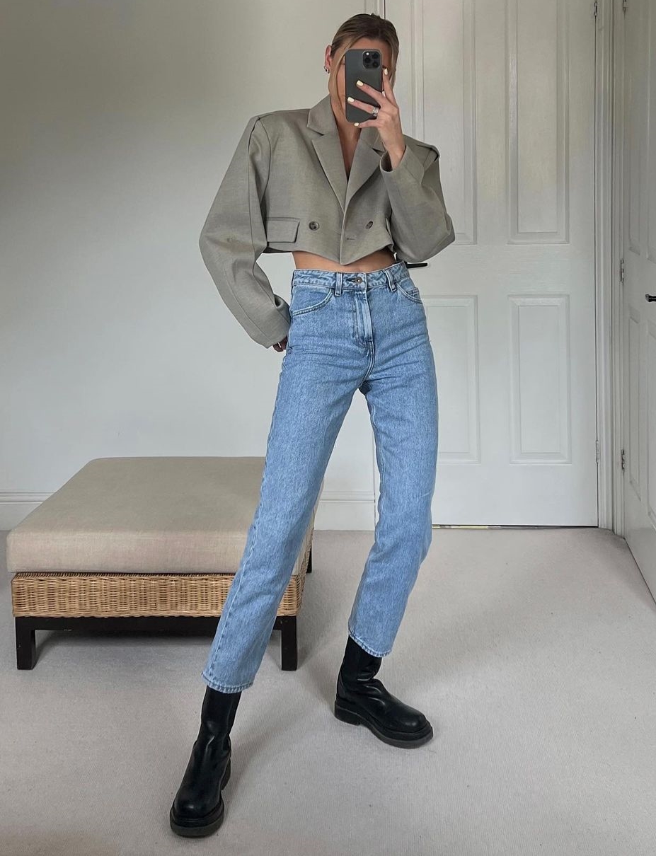 Eenvoudige jeans met rechte pijpen voor vrouwen
