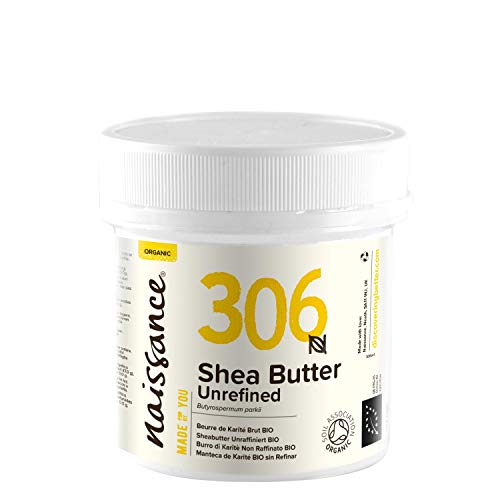 Naissance Organic Shea Butter (nr. 306) 100g – Puur, Natuurlijk, Gecertificeerd Biologisch, Ongeraffineerd, Met de hand gekneed, Veganistisch en geurvrij