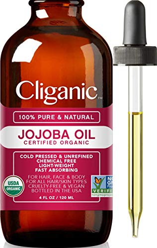 Gecertificeerde Biologische Jojoba Olie 120ml | 100% pure natuurlijke koudgeperste ongeraffineerde, hexaanvrije dragerolie | voor Hair Face & Nails |